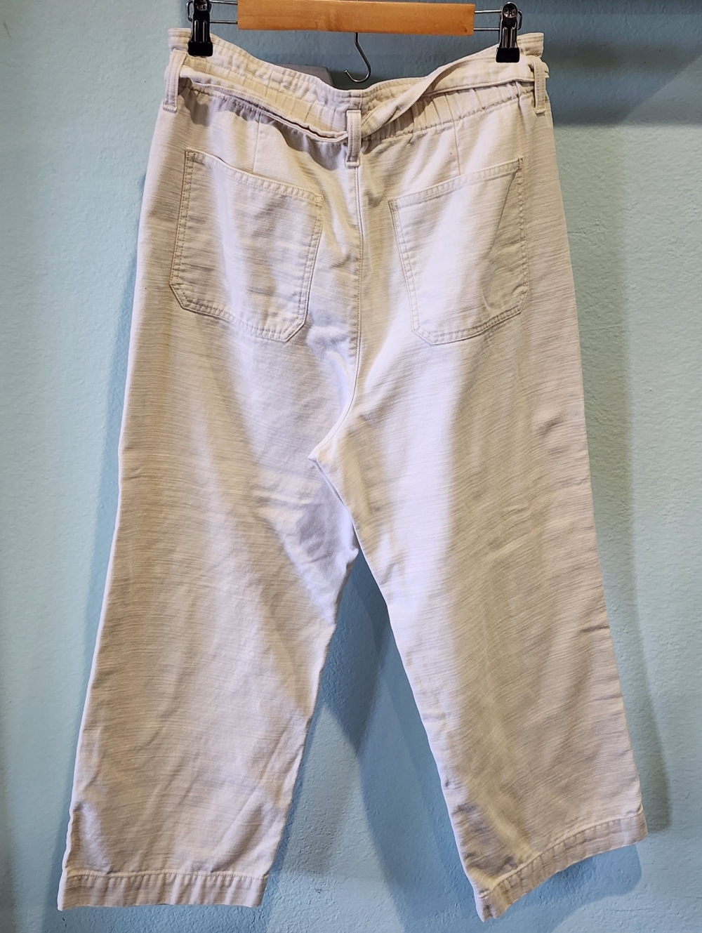 J.CREW | Coastal Beach | Cream Belted Wide Leg Pants | Size 12 - Picture 2 of 8